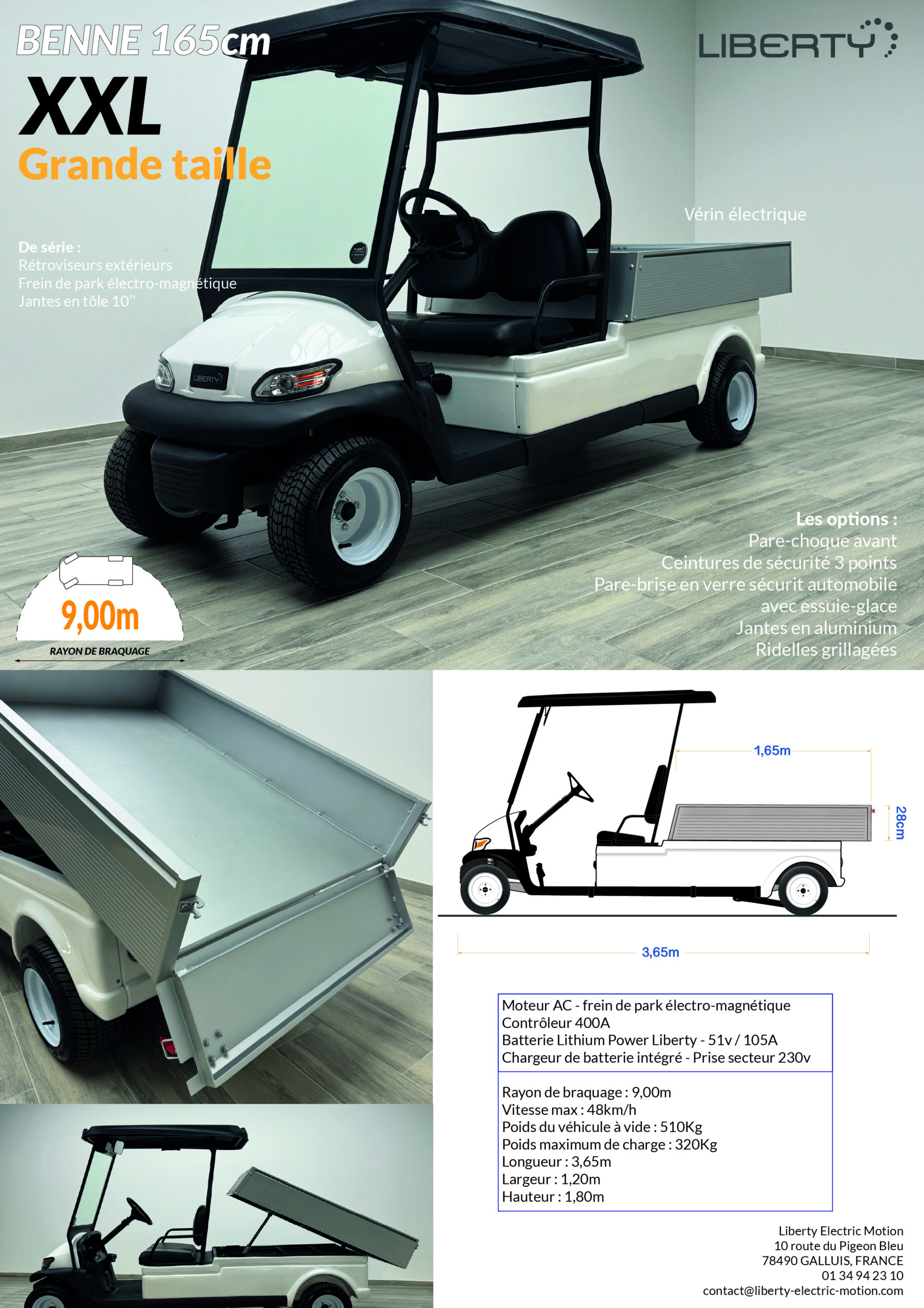 plaquette BENNE 165cm